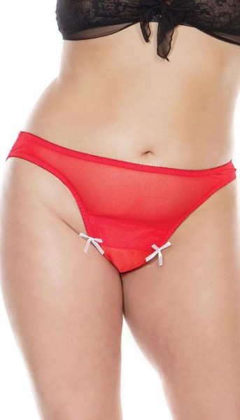 Mesh Gathered Back Crotchless Panty