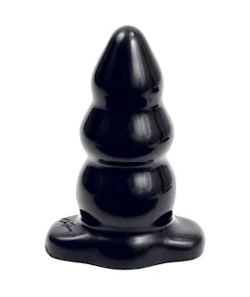 Triple Ripple Butt Plug - Large (Black) — image 12 of 12