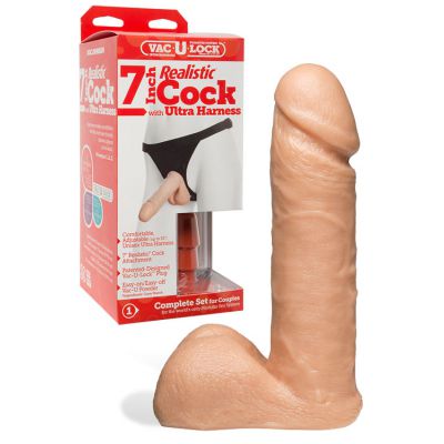 Doc Johnson Open Crotch Brief Style Harness with 7 Realistic Dildo