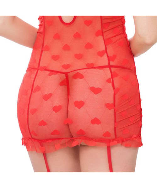 I heart you garter chemise set
