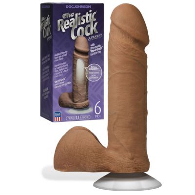 Doc Johnson Dual Density Realistic 6 Dildo with Suction Cup Base