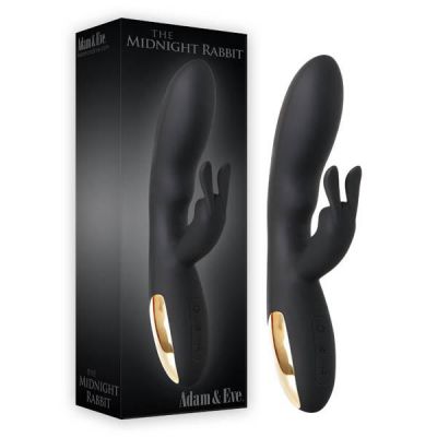 Adam and Eve Gold Plated Silicone 8 Midnight Rabbit Vibrator