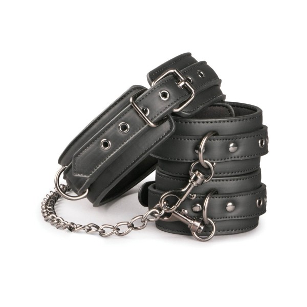 Easy Toys Faux Leather Collar with Handcuffs