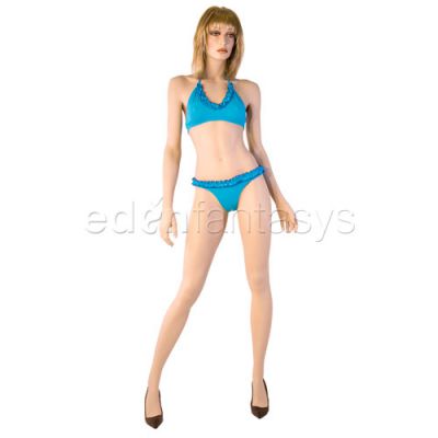 Ruffle halter bra set