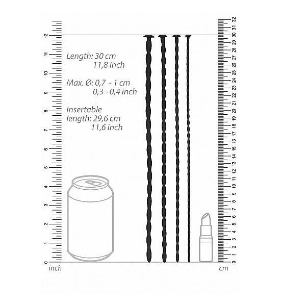 Shots Ouch Advanced Urethral Sounding Silicone Spiral Plug Set