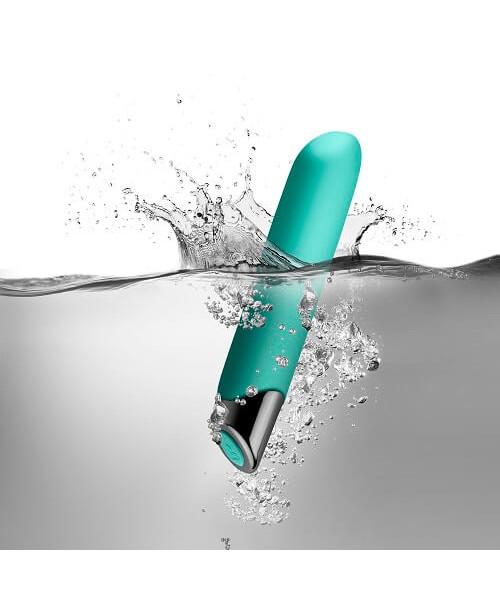 Rocks Off Chaiamo 10 Function Rechargeable Classic Vibrator Teal Blue — image 4 of 4