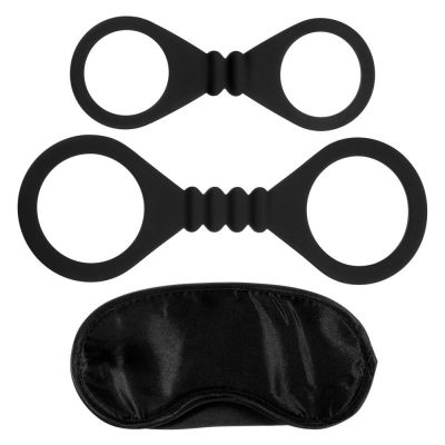 Kinx Bound to Please Blindfold Wrist and Ankle Cuffs Three Piece Set