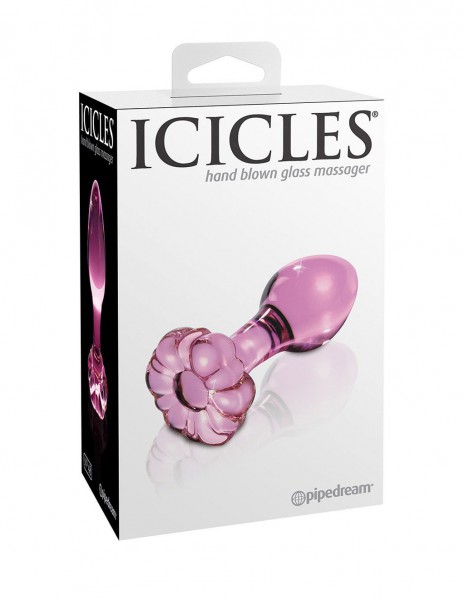 Icicles No 48 Medium Glass Flower Butt Plug 3 Inch