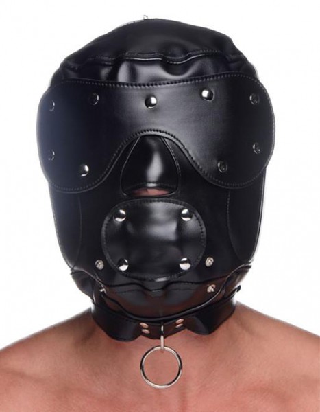 Master Series Muzzled Dog Hood With Removable Muzzle