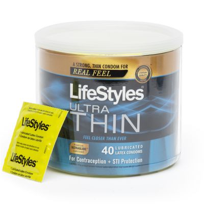 LifeStyles Ultra Thin Lubricated Condoms 40 Count