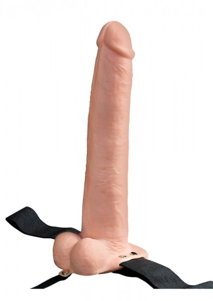 Fetish Fantasy 11 Inch Hollow Rechargeable Strap-On with Balls