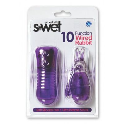 S Wet 10 Function Wired Rabbit Purple