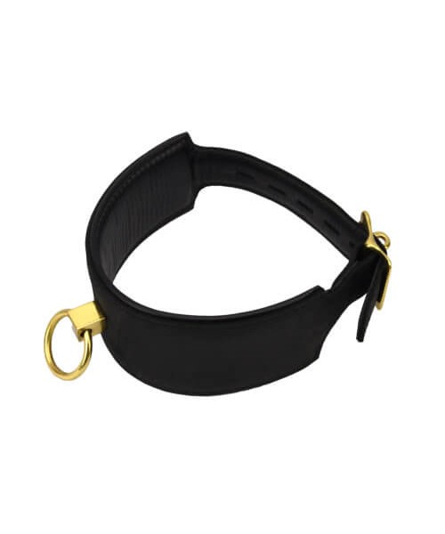 Bound Noir Nubuck Leather Collar with O Ring — image 8 of 18