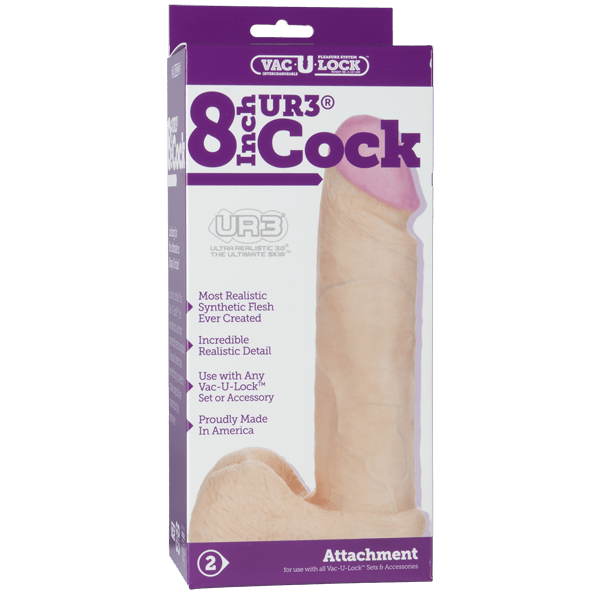 Doc Johnson Vac-U-Lock UR3 8 Inch Realistic Strap-On Dildo