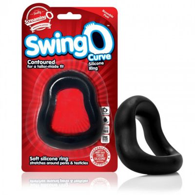 SwingO Curved Silicone Cock Ring by Screaming O Black