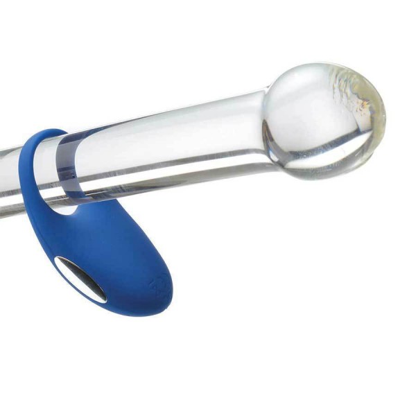 Adam and Eve Vibrating Cock Ring Blue Silicone Couples Rechargeable Sex Toy
