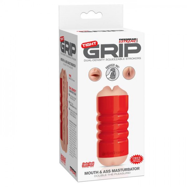 Mouth & Ass Dual-Density Squeezable Stroker