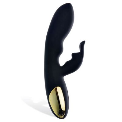 Adam and Eve Gold Plated Silicone 8 Midnight Rabbit Vibrator