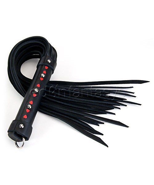 Hearts leather whip