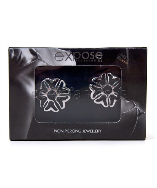 Silver heart nipple shields