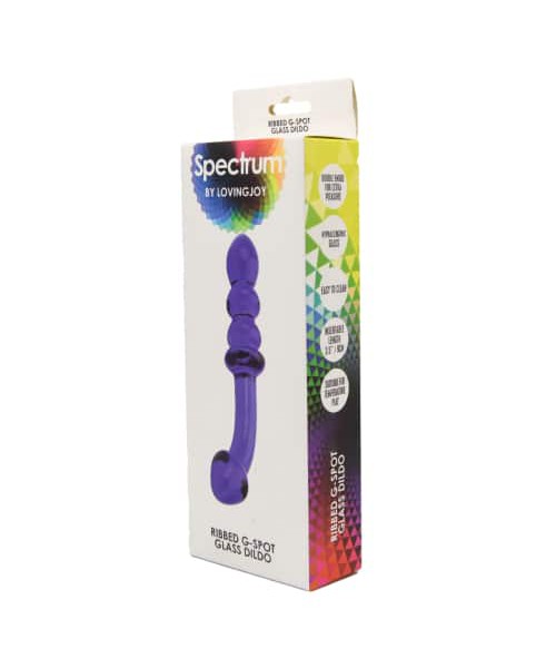 Spectrum Ribbed G-Spot Glass Dildo — image 15 of 25