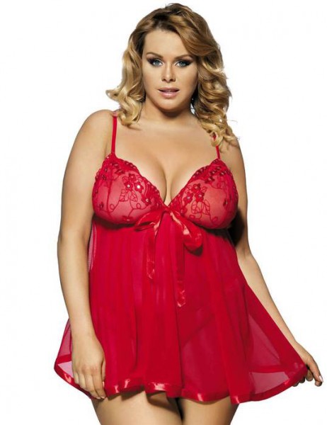 Sheer Lace Babydoll - Three Sizes Available
