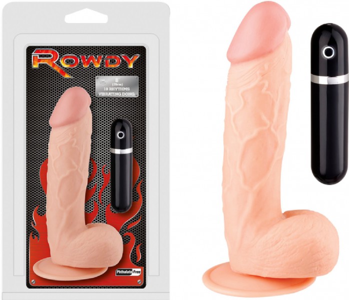 8" Vibrating Dong (Flesh)