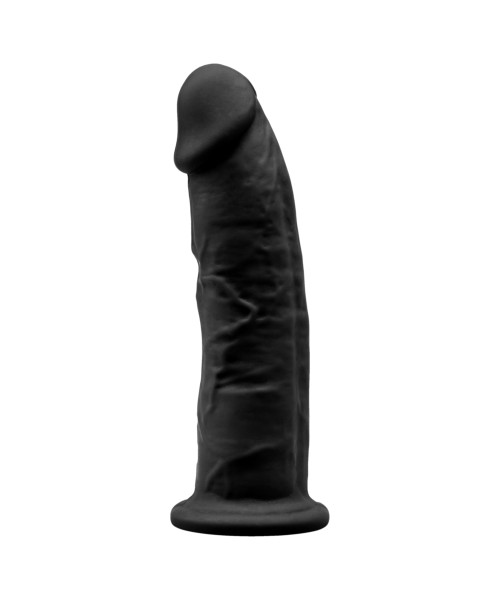 9 inch Realistic Girthy Silicone Dual Density Dildo with Suction Cup Black