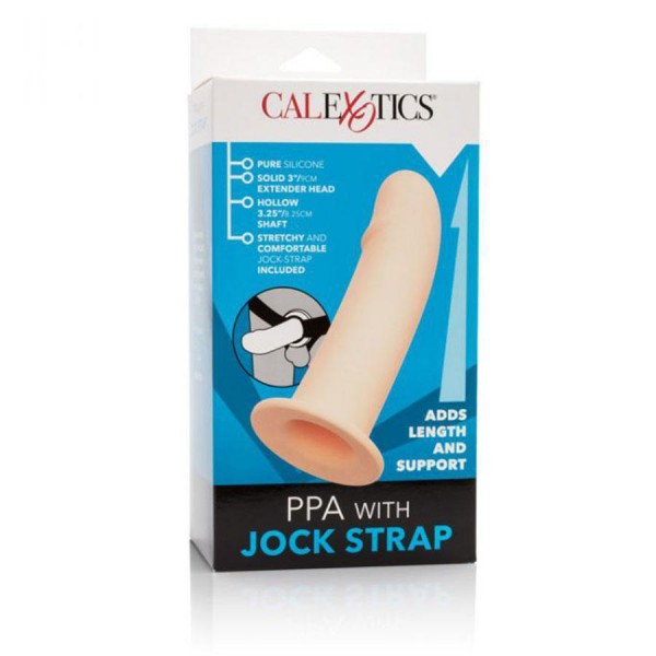 PPA 7'' Hollow Penis Extension Strap On Sleeve with Jock Strap Harness for Men