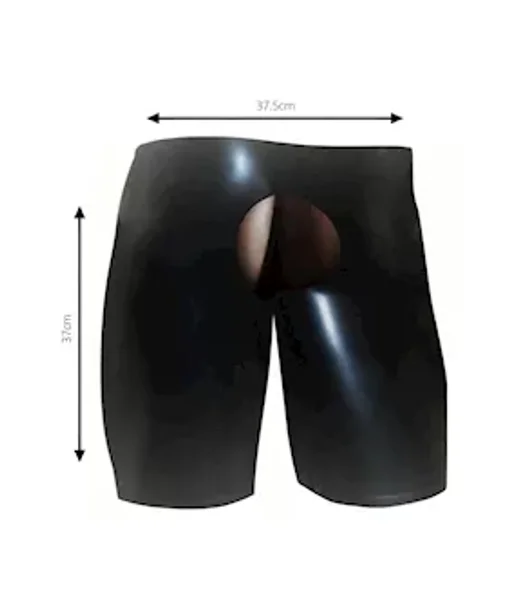 Latex Unisex Fisting Short - Black - L/XL — image 8 of 8