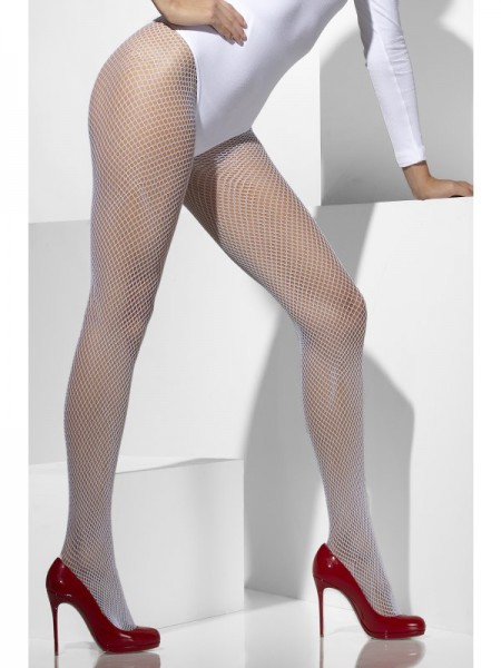 Fever White Fishnet Tights