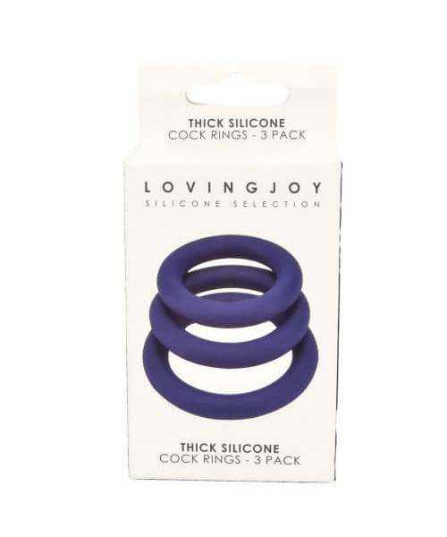 Loving Joy Thick Silicone Cock Rings 3 Pack