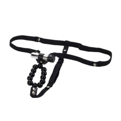 Vibrating lover s thong with stroker beads
