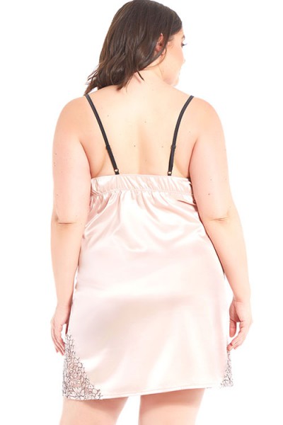iCollection Beauty Sleep Satin & Lace Chemise