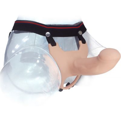 Silicone Curved 6 7 Dong Hollow Strap On Flesh