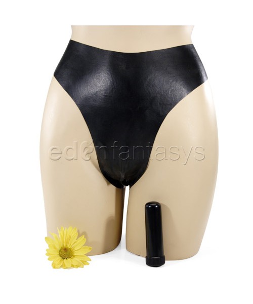 Vibrating latex panty with turbowand
