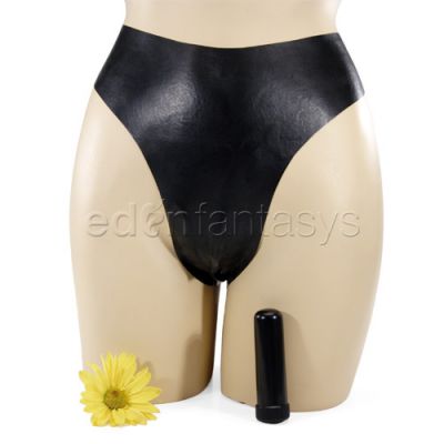 Vibrating latex panty with turbowand