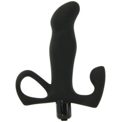 Optimale Vibrating Silicone P Spot Massager Black