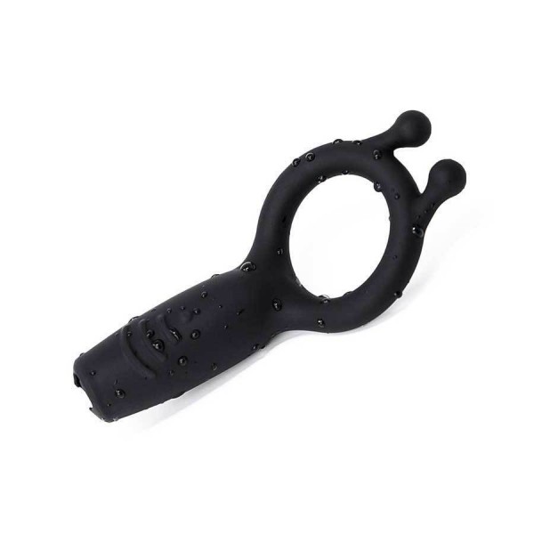 Rechargeable Silicone Vibrating Black Cock Ring By Lynk Pleasure