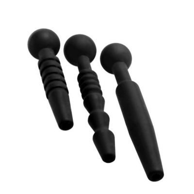 Master Series Dark Rods 3 Piece Silicone Penis Plug Set