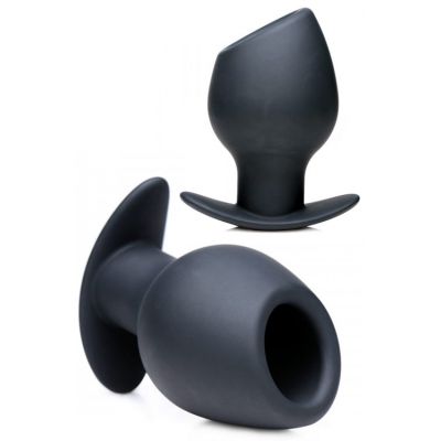 Master Series Hollow Silicone 3 75 Angled Butt Plug