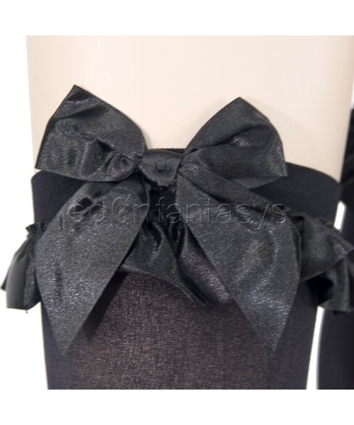 Thigh highs with ruffles and bows