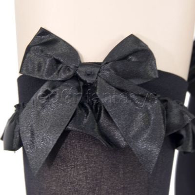 Thigh highs with ruffles and bows
