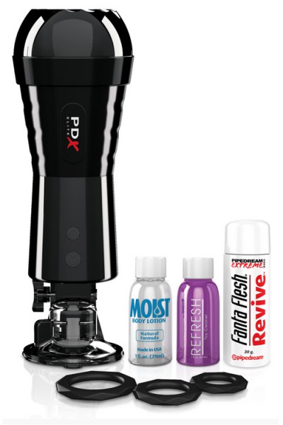 Pipedream Realistic Vibrating 9.2" Masturbator with Suction Base