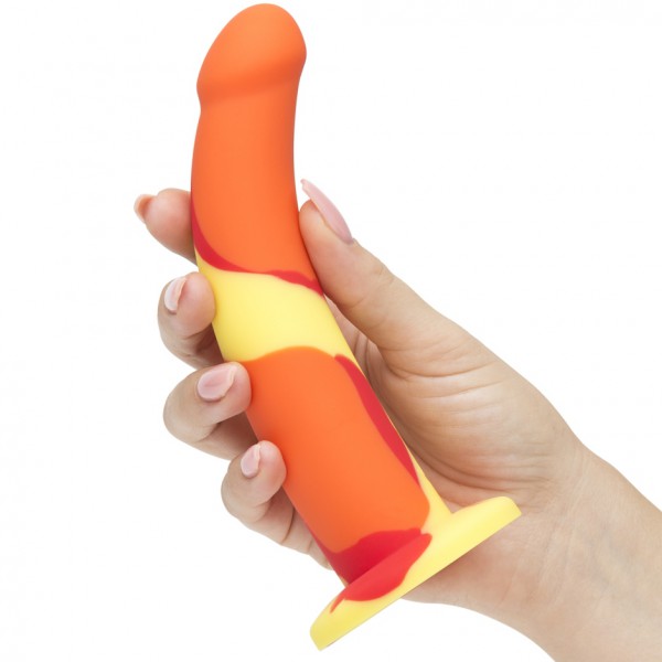 Lovehoney Earth and Fire Curved Silicone Suction Cup Dildo 7 Inch