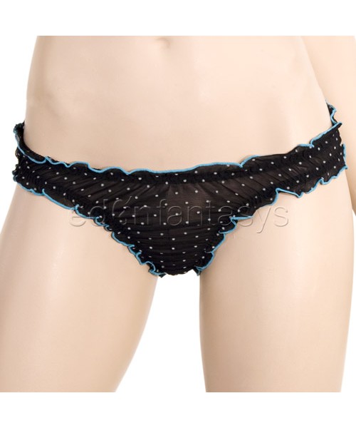 Polka-dot mesh bra and panty