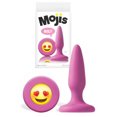 nsnovelties Emoji 3 4 Silicone Smiling Face with Heart Eyes Butt Plug