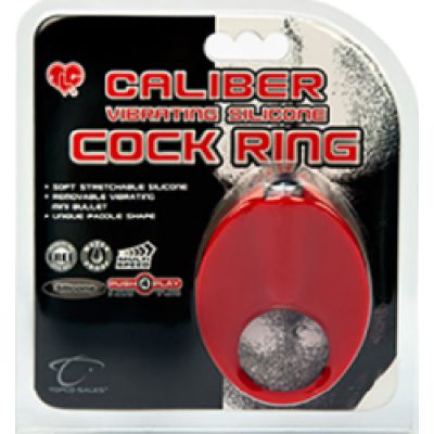 Caliber Vibrating Silicone Cock Ring Red