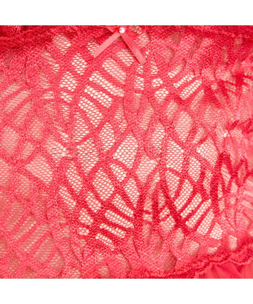 Red mosaic lace camisole