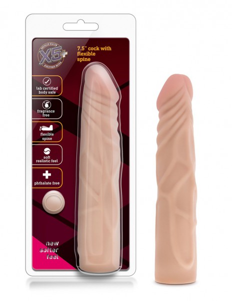X5+ 7.5 Inch Dildo with Flexible Spine